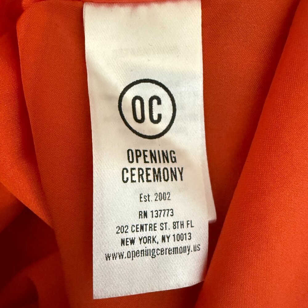 NWOT Opening Ceremony 100% Silk Patterned Tent Maxi Dress Women's 0 Orange Flowy - Picture 14 of 16